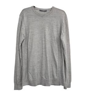 Icebreaker 100% Merino Wool Men's Sweater Large Gray lightweight Crew Neck